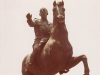 Spanje 1984 statue Franco, Barcelona, now removed