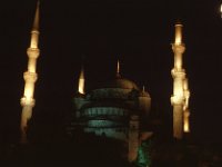 Turkije 1989 light show Blue mosque, Istanbul