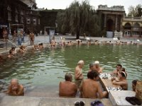 Hongarije 1992  playing chess, Széchenyi thermal bath