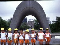 Japan 1996  schoolchildren at peacemonument, Hiroshima