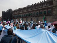 Mexico city, Zocalo, anti abortion demonstration in front of National palace