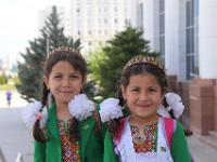 Ashgabat,sweet children in traditional clothes