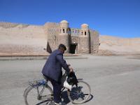 local in front of Khiva city wall