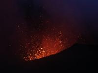 working volcano Mt Yasur, on Tanna Island